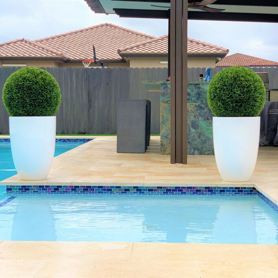 Ben L Fibra de vidrio con topiario de 20"