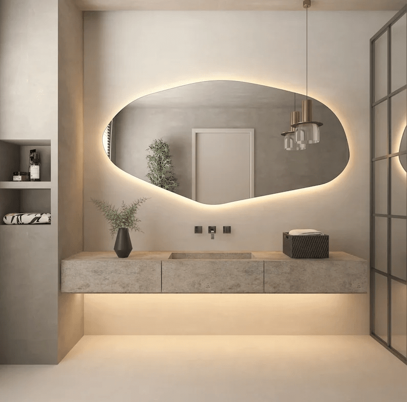 Irregular Organic Mirror with LED 2.10m X 0.80m