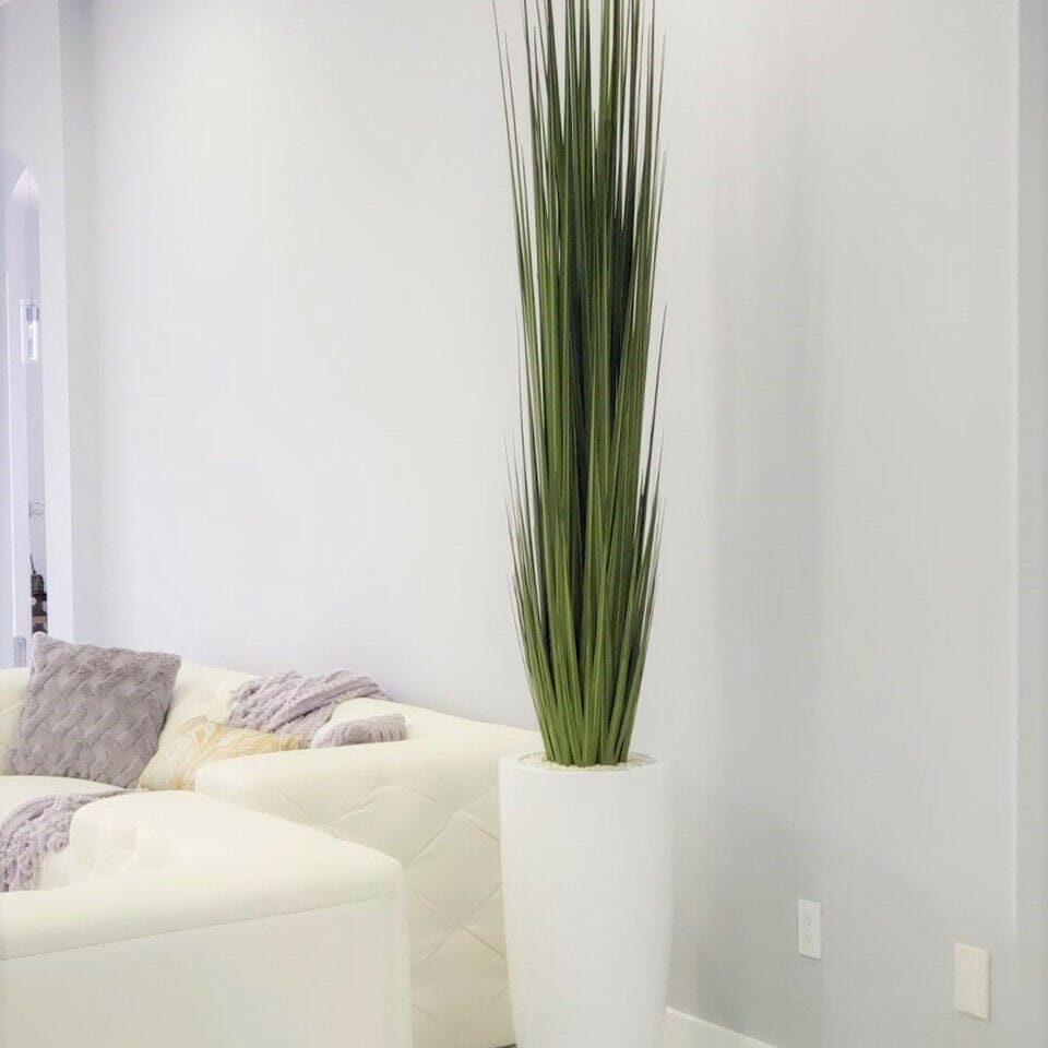 Jarrón Dax grande con hierba de junco